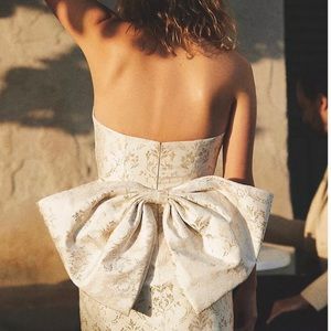 Anthropologie BHLDN Sachin & Babi Vienna V-Neck Bow-Back Jacquard Midi Dress